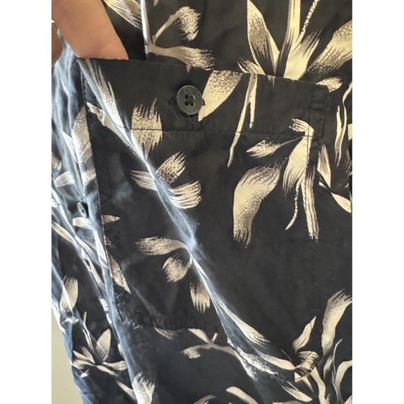 Penta Club Men's Washable Silk Short Sleeve Black Bamboo Print Shirt New Large - Picture 4 of 11